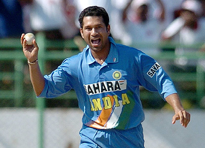 Sachin Tendulkar bowling